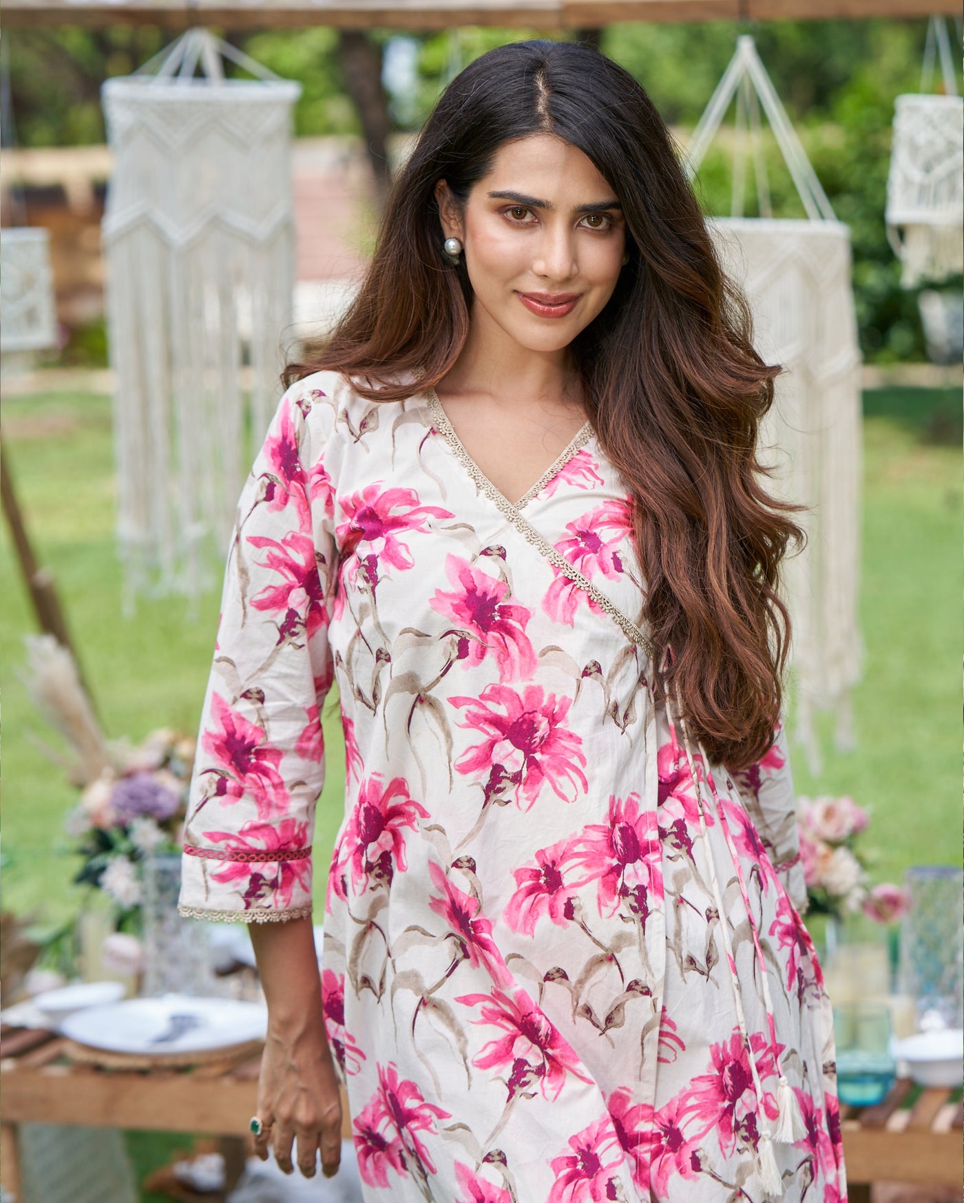 Aashvi White Printed Cotton Kurta Set