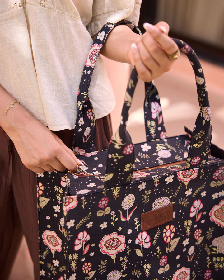 Botanical Black Tote Bag