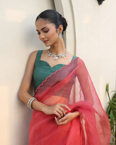 Shivani Green Silk Blouse