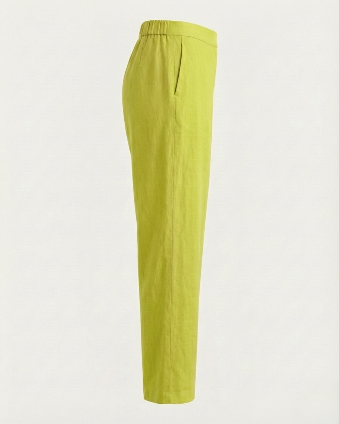 Virelle Pear Green Cotton Flex Straight Pants