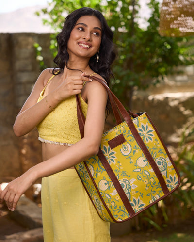 Sunflower Trails Yellow Tote Bag