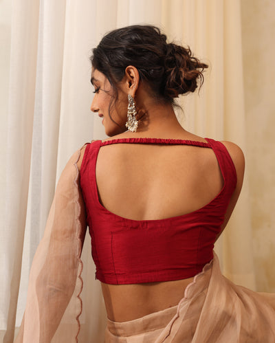 Aabha Maroon Silk Blouse 