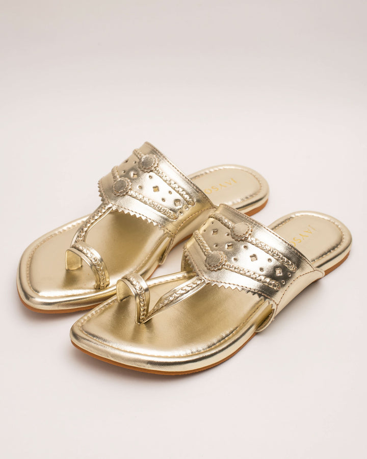 Utsav Gold Solid Kolha Flats