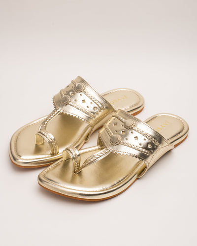 Utsav Gold Solid Kolha Flats