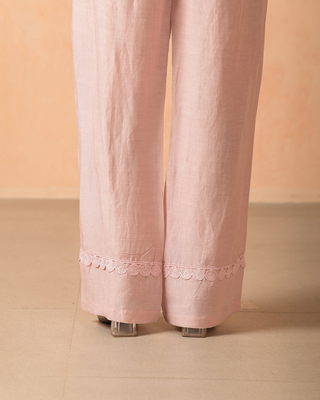 Veyra Pink Flex Solid Straight Pants