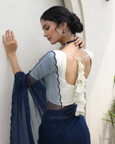Shanaya White Chanderi Blouse