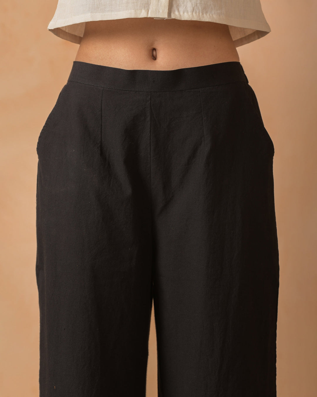 Aroha Black Flex Embroidered Straight Pants
