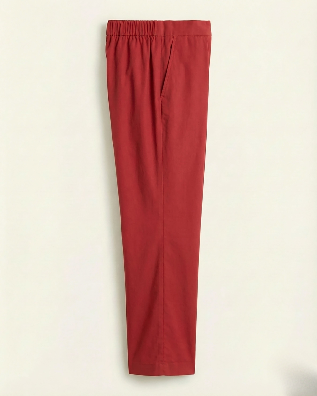 Maria Red Cotton Straight Pants