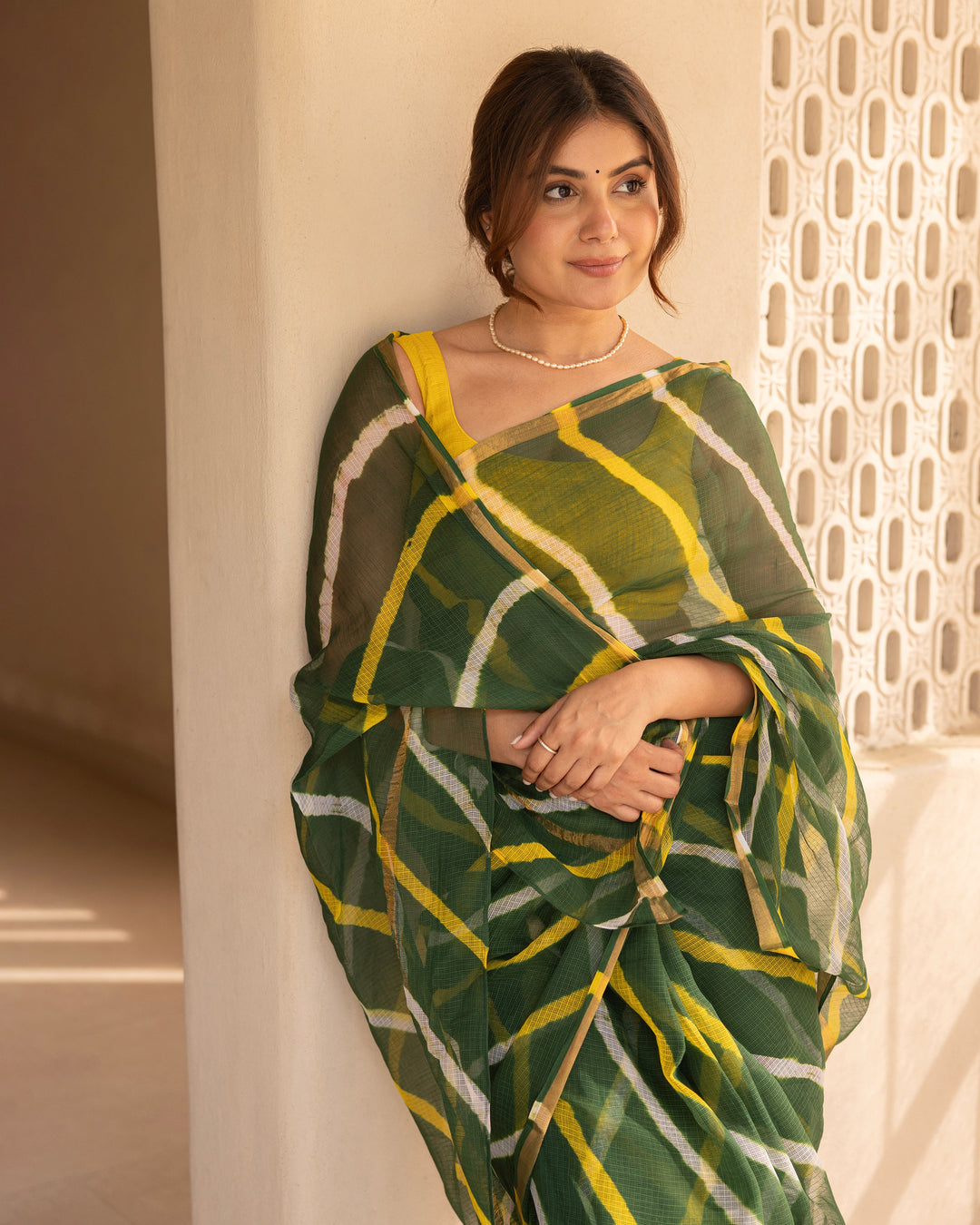 Zarika Green Doria Leheriya Saree