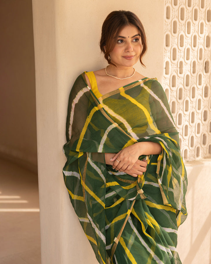 Zarika Green Doria Leheriya Saree