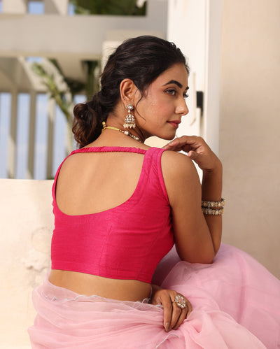 Afsana Pink Silk Blouse