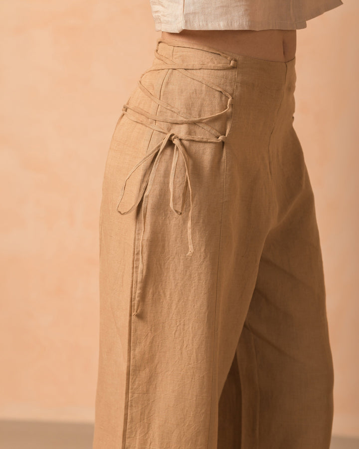 Zephra Mocha Cotton Flex Solid Straight Pants