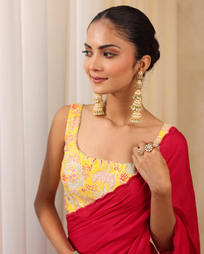 Ishani Yellow Printed Blouse