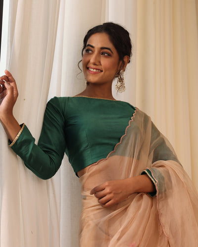 Kavya Green Chanderi Blouse