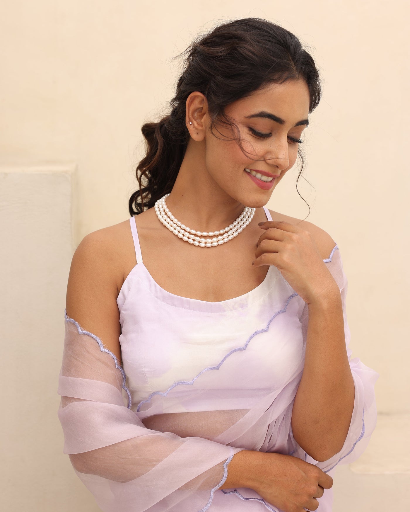 Saanvi Lavender Tiedye Silk Blouse