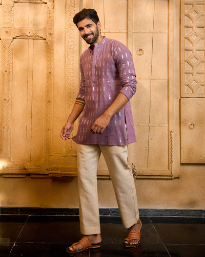 Pravah Mauve Knitted Lurex Kurta