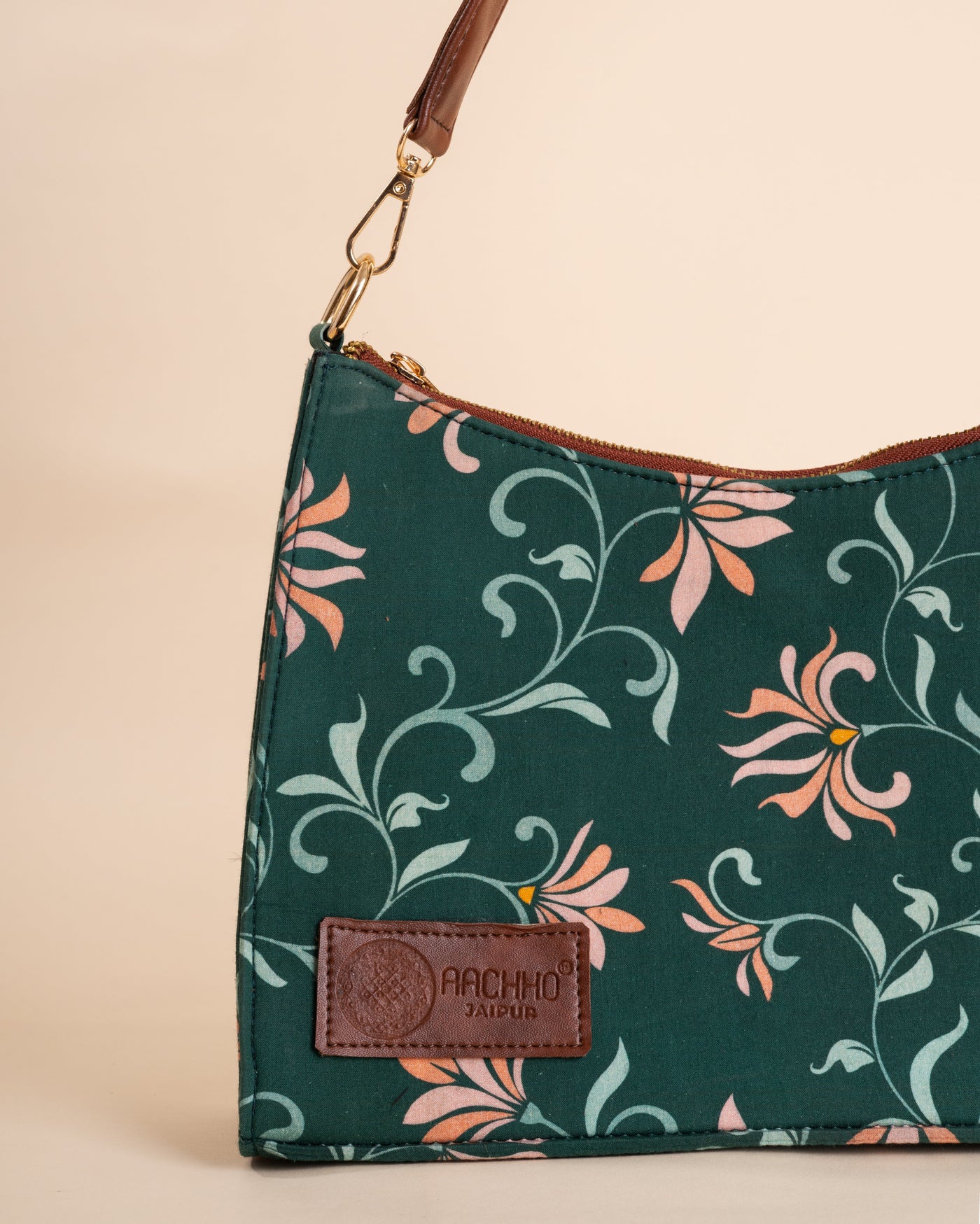 Gardenia Green Baguette Bag