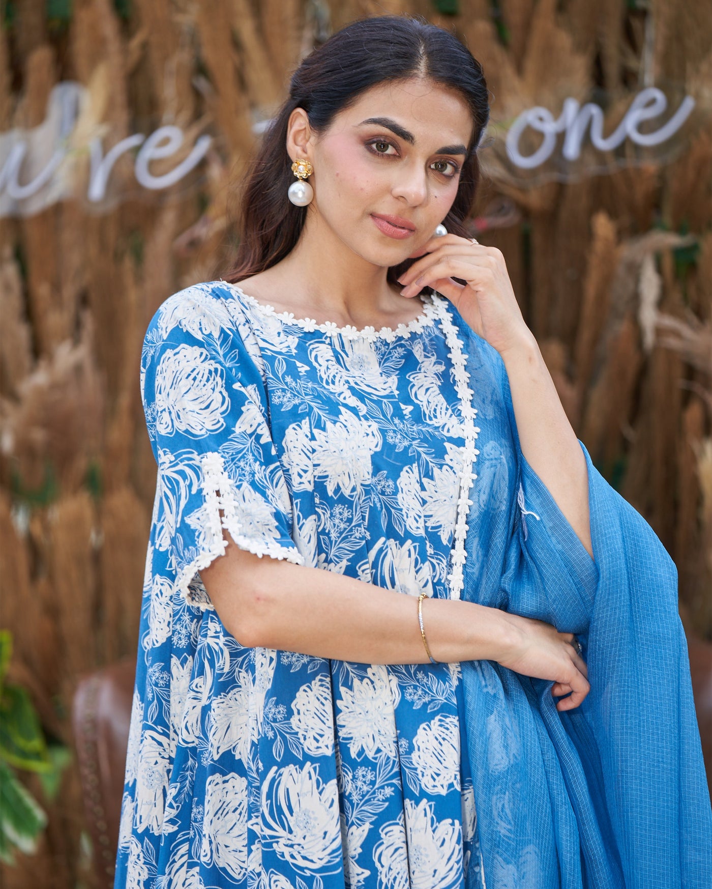 Anvika Blue Printed Cotton Suit Set