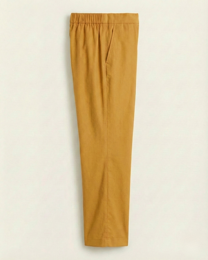 Moni Mustard Cotton Straight Pants