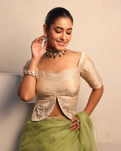 Gulabo Ivory Silk Embroidered Blouse