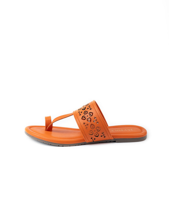 Tang Orange Kolha Flats