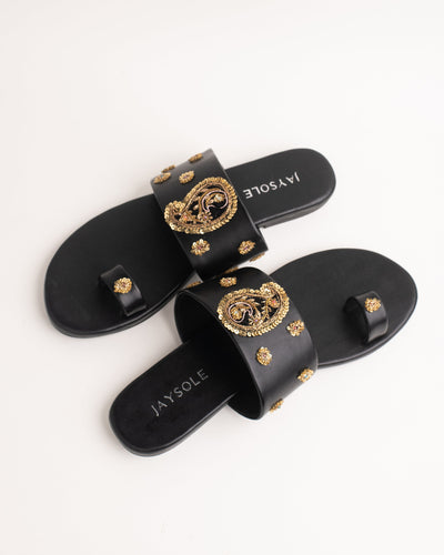 Koyal Black Handcrafted Flats