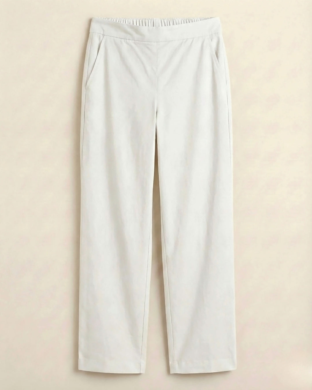 Sharika White Cotton Straight Pants