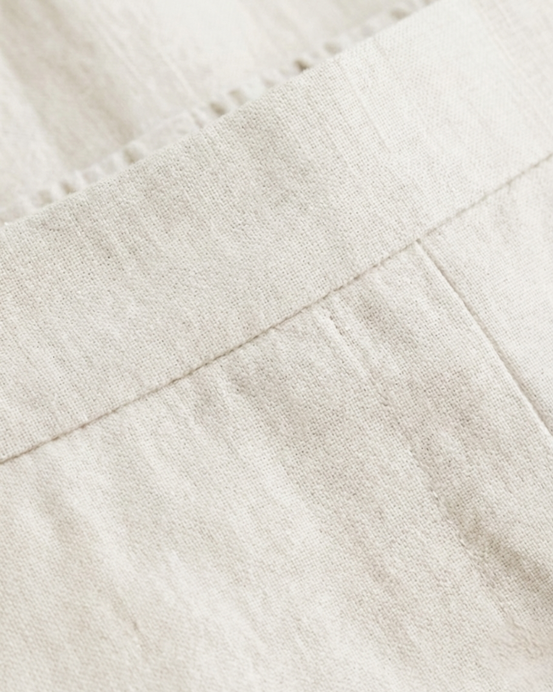 Amora off-white Linen Straight Pants