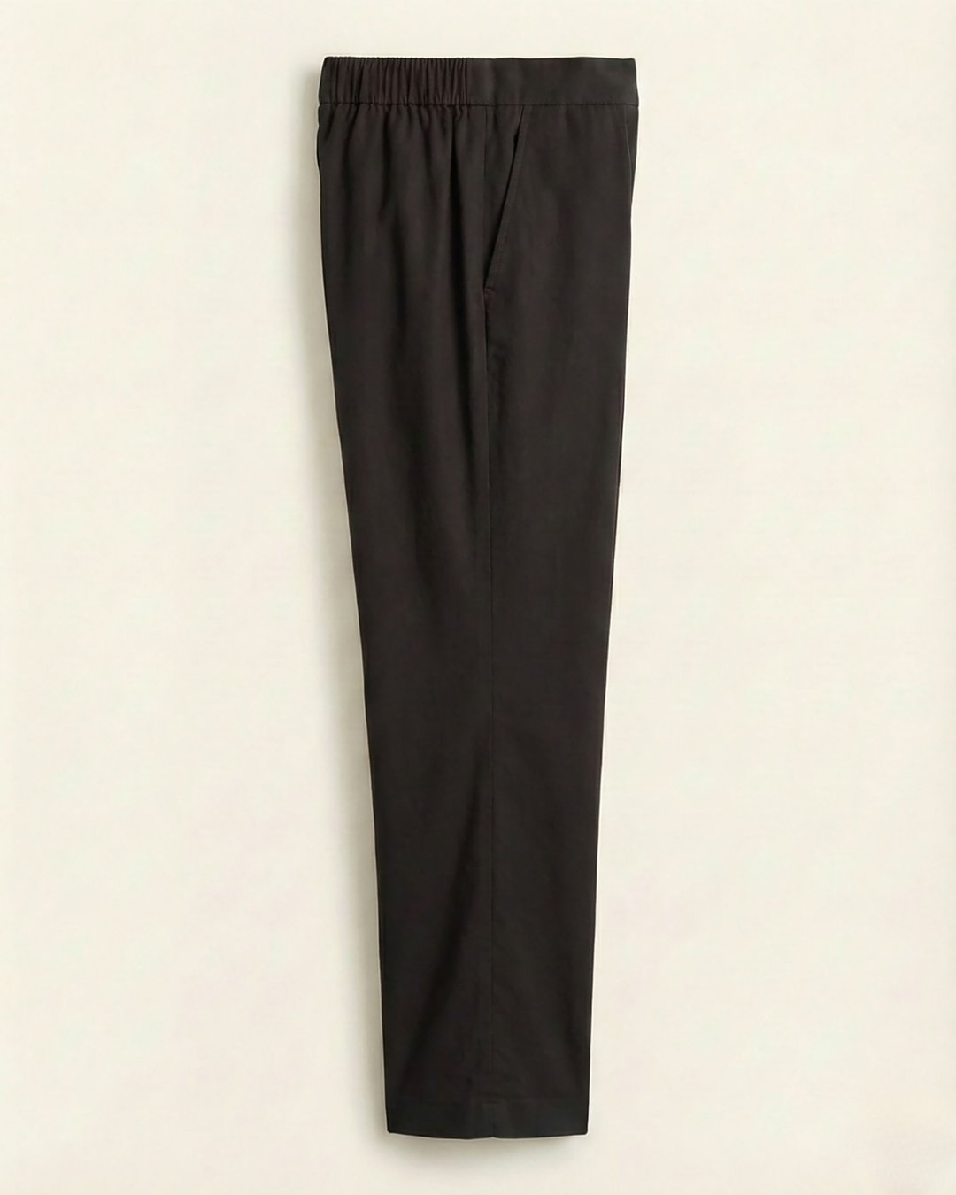 Soni Black Cotton Straight Pants