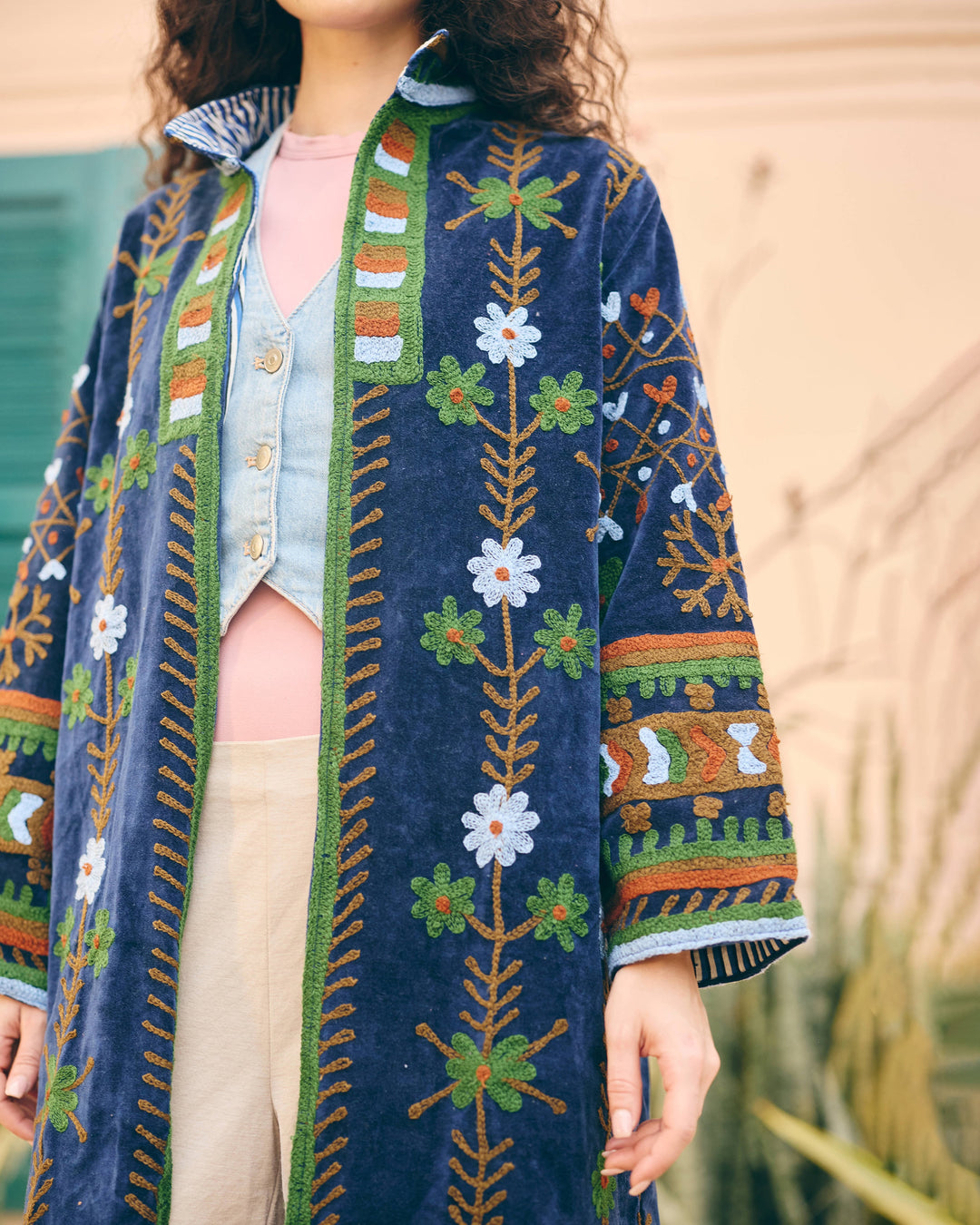 Regalia Navy Velvet Suzani Jacket