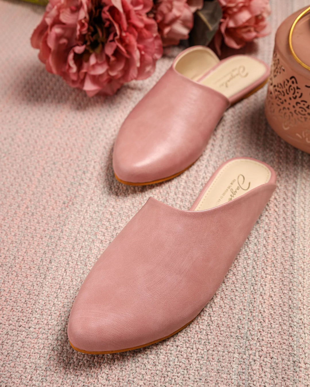 Cradle Pink Leather Mules