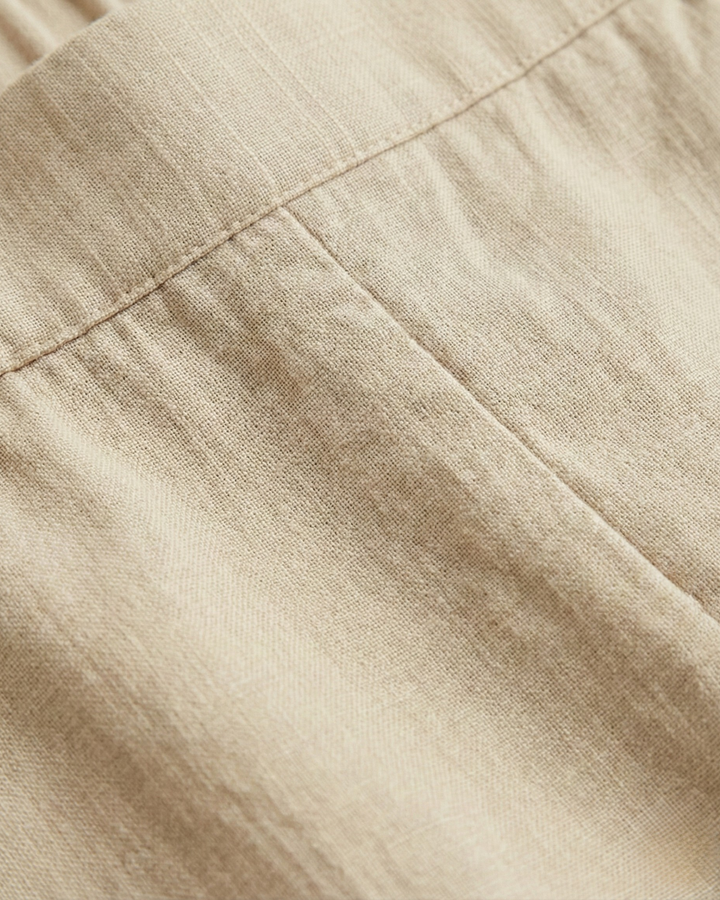 Leeya Beige Linen Straight Pants