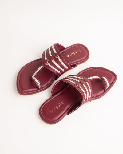 Noor Maroon Kolha Flats 