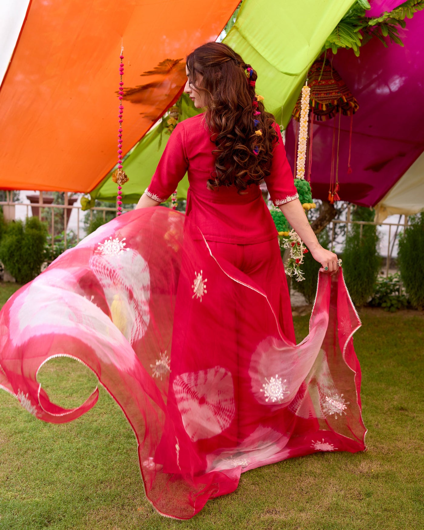 Zari Red Solid Anokha Suit Set