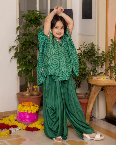 Radha Green Bandhani Muslin Coord Set