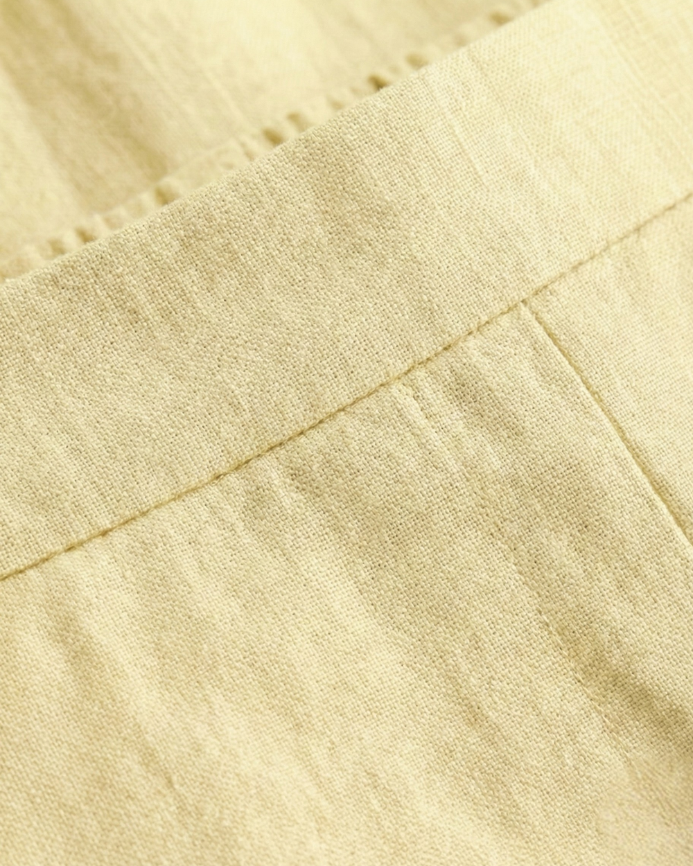 Camila yellow white Linen Straight Pants