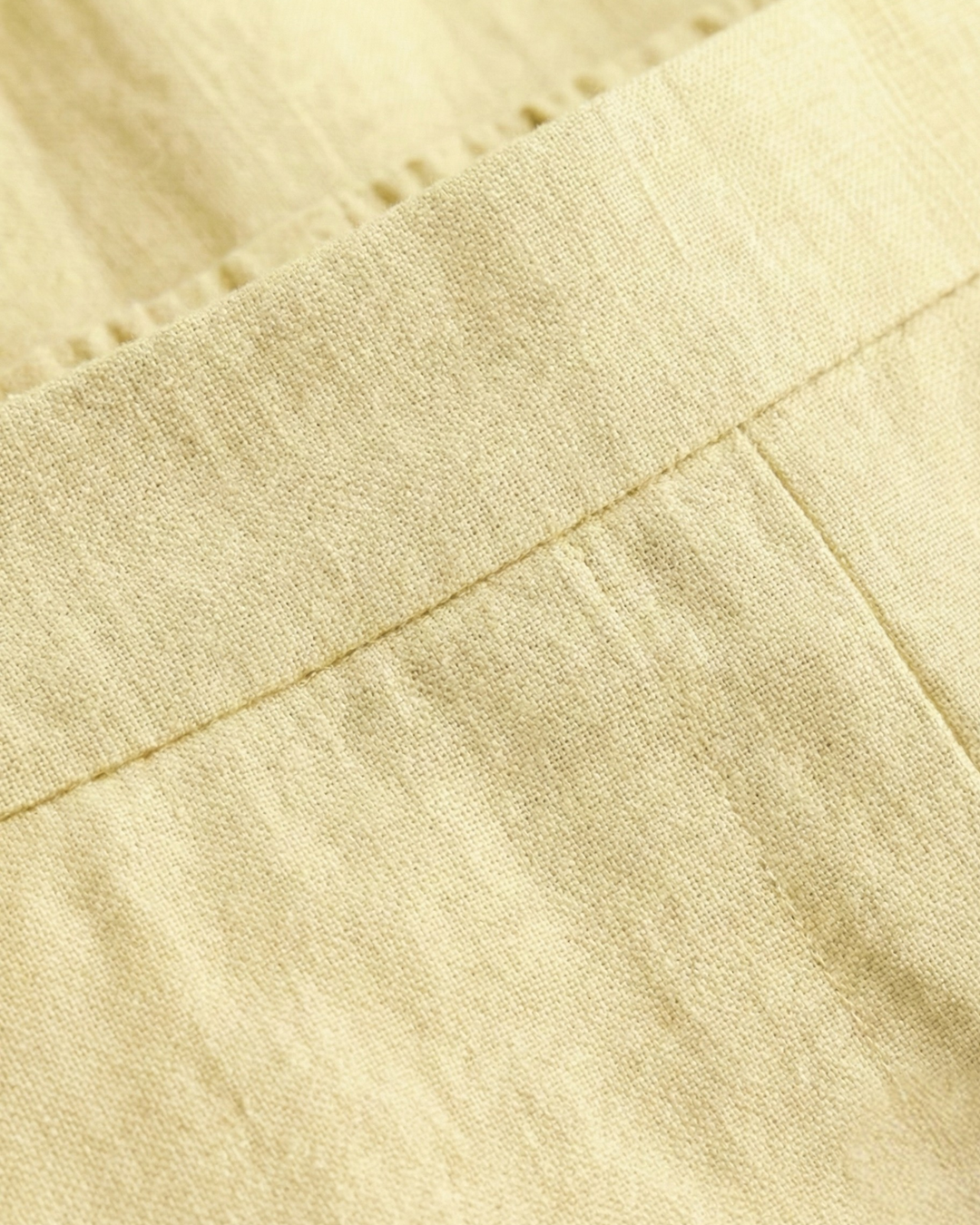 Camila yellow white Linen Straight Pants