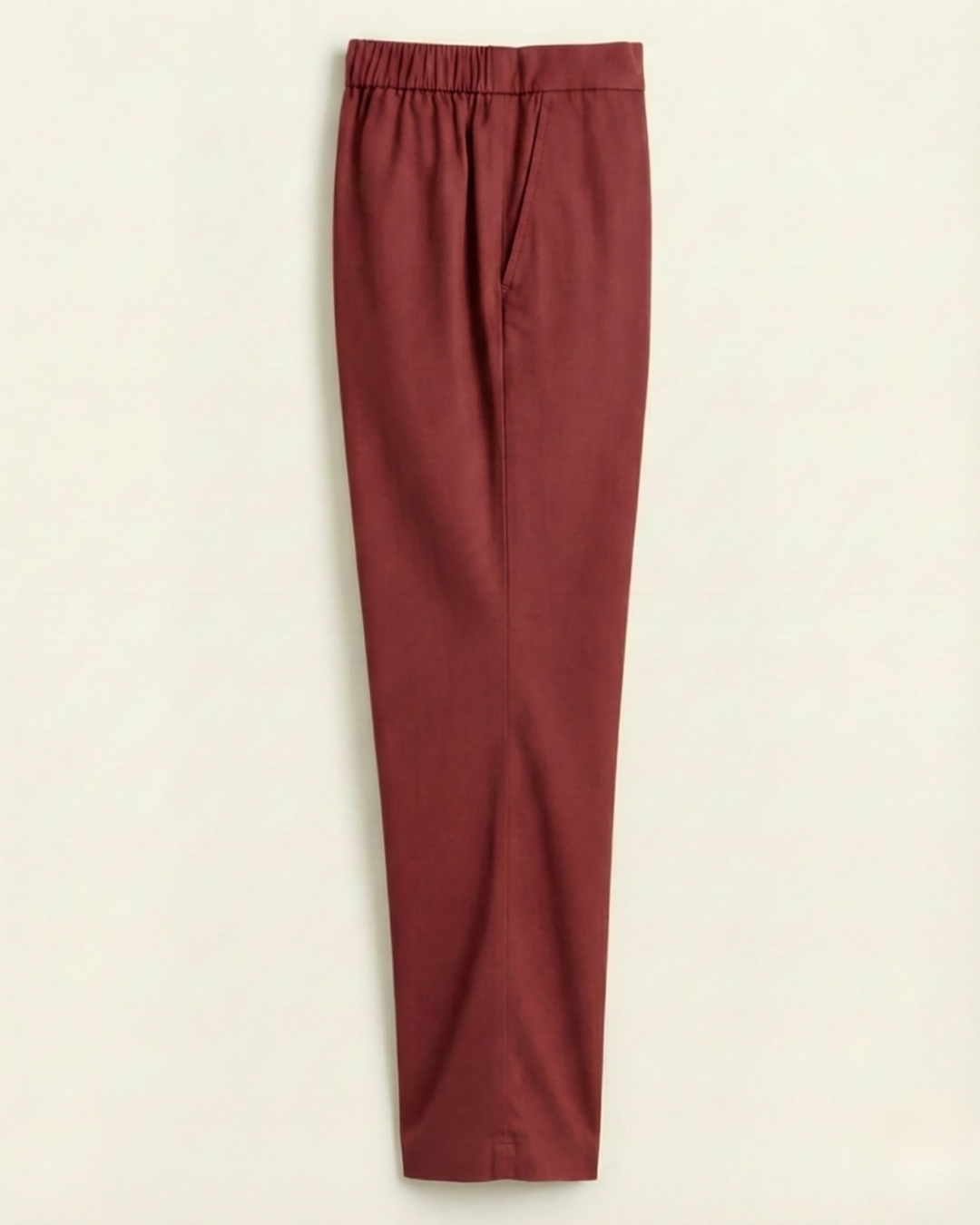 Anna Maroon Cotton Straight Pants