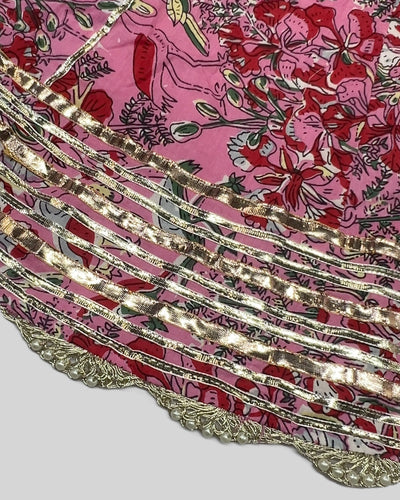 Tickled Pink Handblock Sharara Set