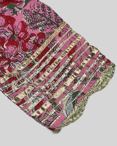 Tickled Pink Handblock Sharara Set