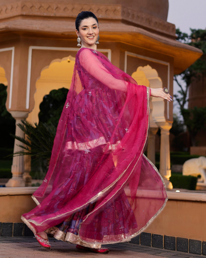 Srini Chanderi Sharara Set