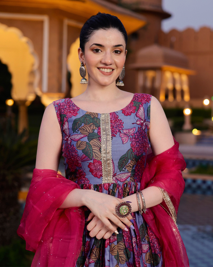 Srini Chanderi Sharara Set