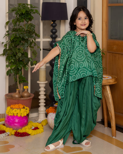 Radha Green Bandhani Muslin Coord Set