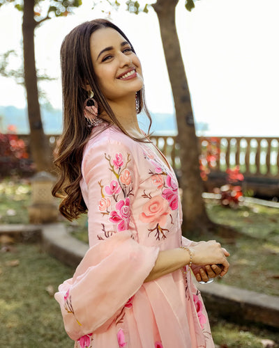 Moss Peach Handpainted Suit Set
