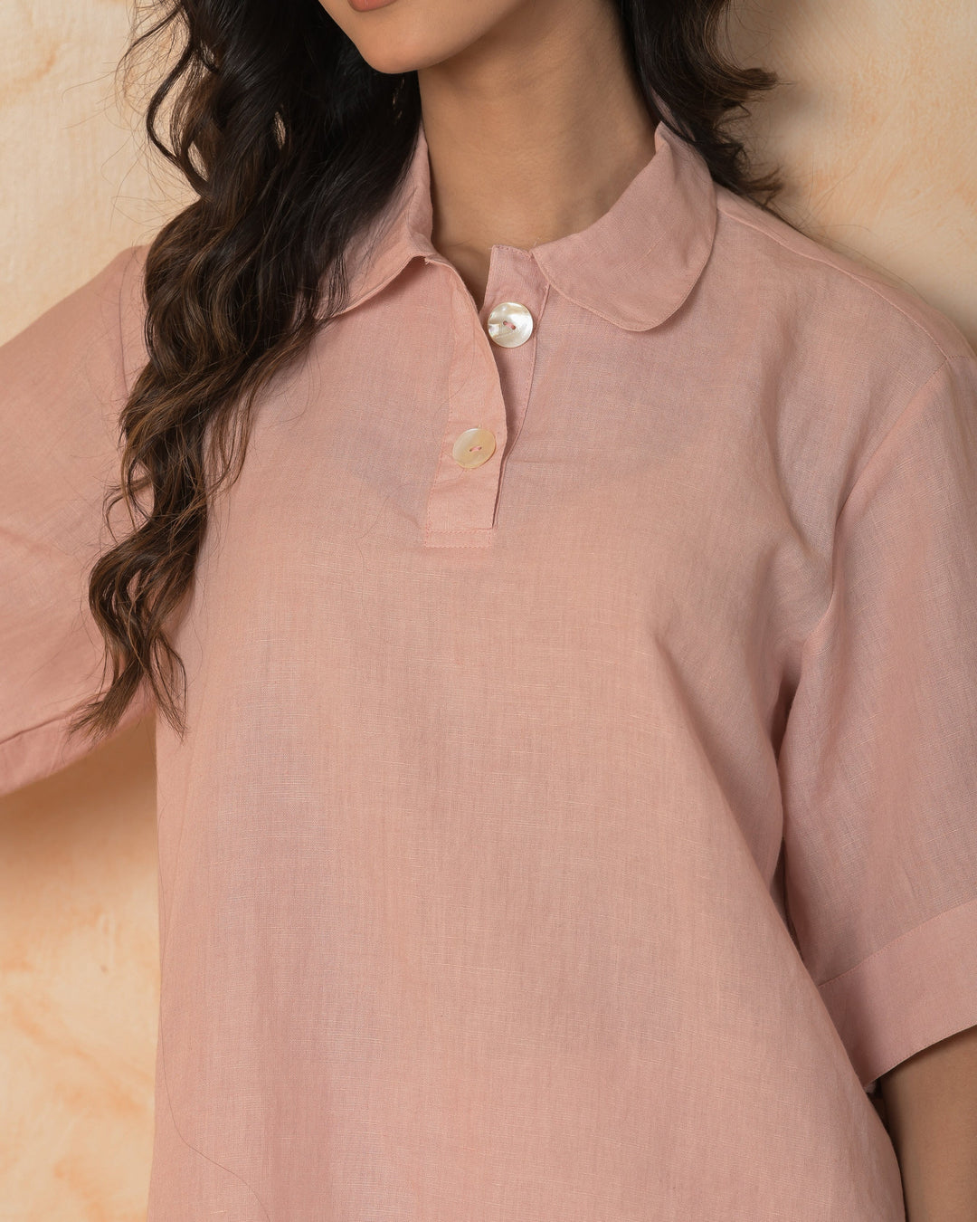 Pia Pink Solid Cotton Flex Coord Set