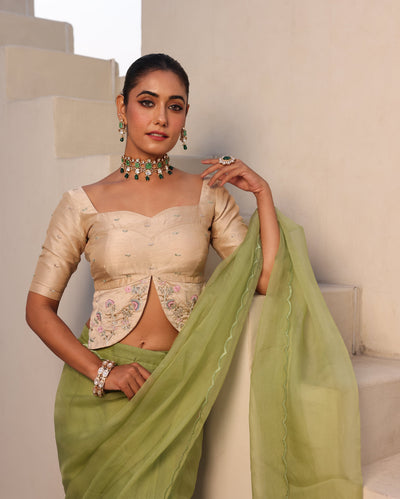 Gulabo Ivory Silk Embroidered Blouse