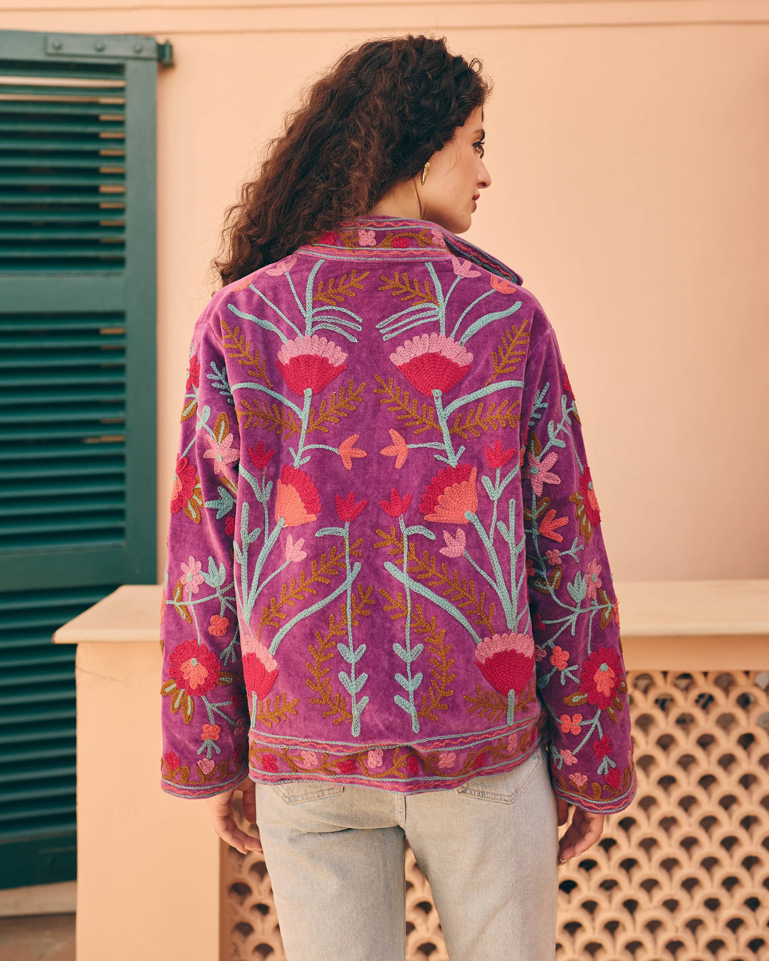 Liloura Purple Velvet Suzani Jacket