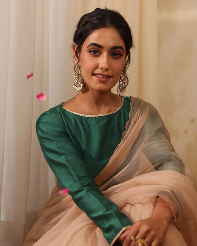 Kavya Green Chanderi Blouse