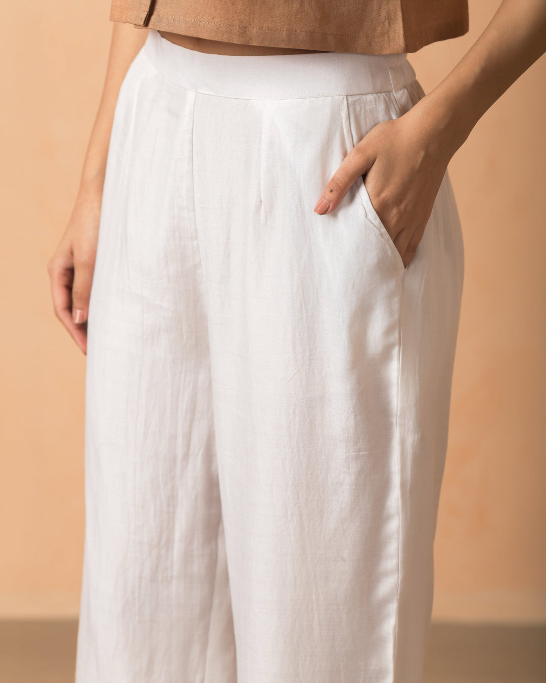 Elsha White Chanderi Embroidered Straight Pants