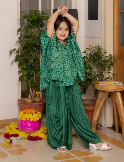 Radha Green Bandhani Muslin Coord Set